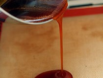 pouring caramel