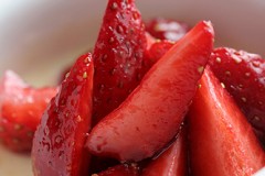 goat cheese custard with strawberries