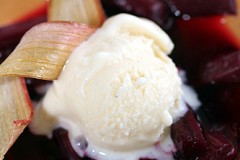 Red Wine Poached Rhubarb