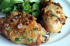 roast chicken with caramelized shallots