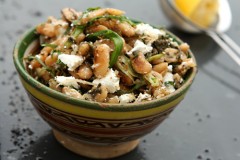 fried beans feta sumac