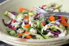 chopped salad with garlic lemon dressing